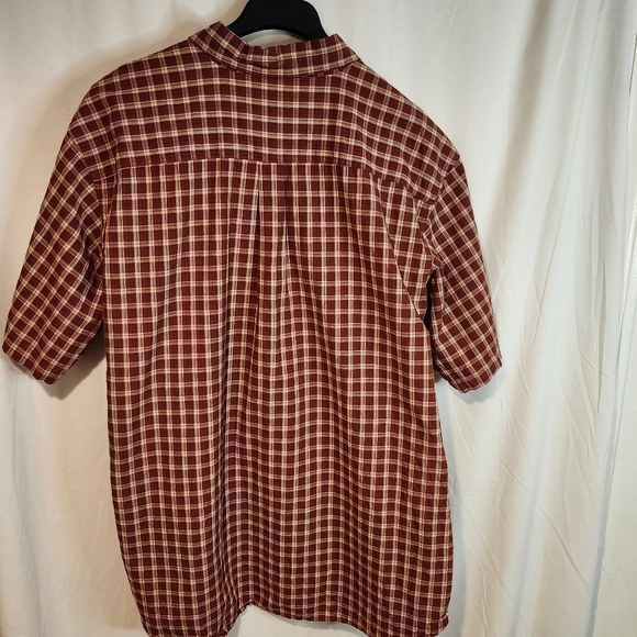 RedHead Men's Red Plaid Casual Button Up Shirt Top - Picture 8 of 11